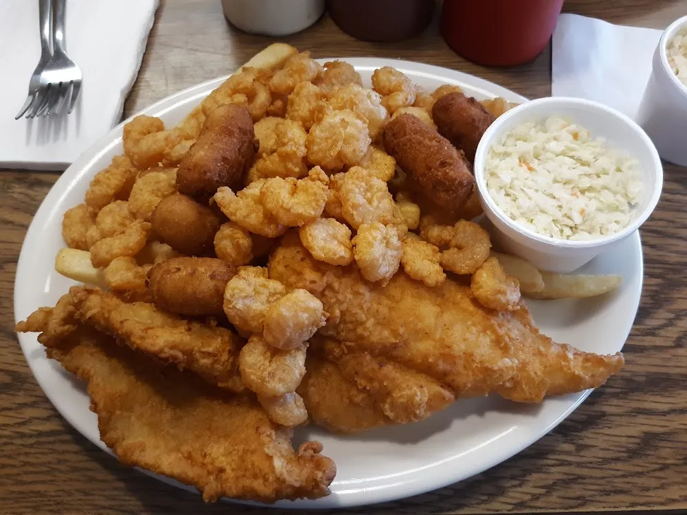 Fish & Shrimp Chips and Hush Puppies
